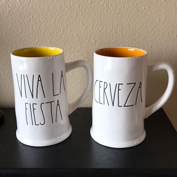 NEW Rae Dunn Cerveza And Viva La Fiesta Beer Mugs - Picture 2 of 5